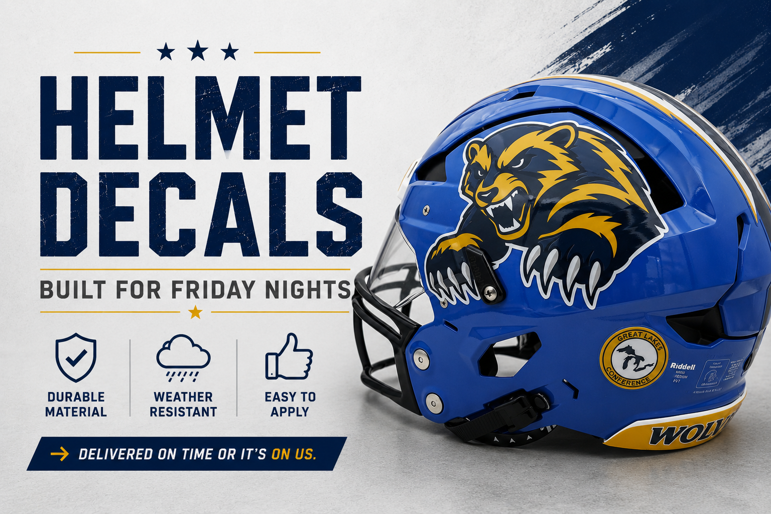 Helmet Decals Built for Friday Nights